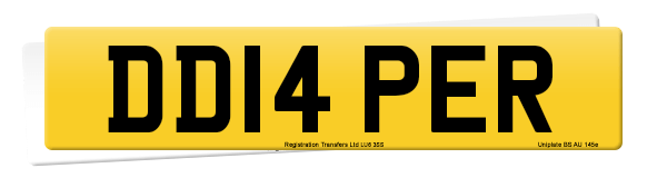 Registration number DD14 PER